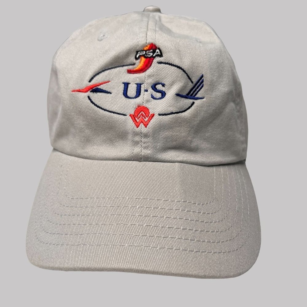 Vintage 80s PSA America Air West US Air Hat Airline Mechanics Services Cap Mens‎